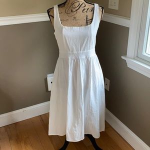 White Cotton Blend Tank Zip Up Dress Size Medium
